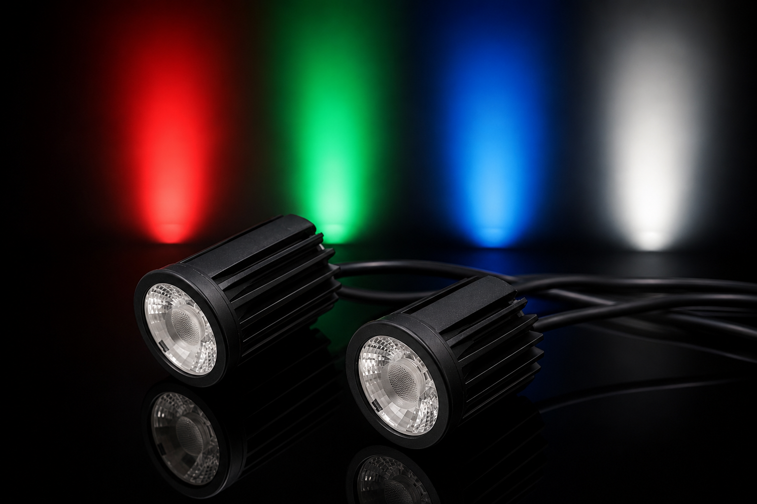 Modulo spot LED RGBW DMX 50 mm a banco OM electronics